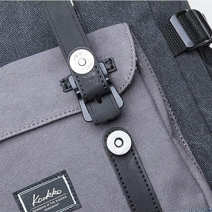 KAUKKO Laptop Outdoor Backpack Traveling Daypack Hiking Rucksack Large Capacity Bag Fits 15.6" (E5-1BG-NEW) - color: 5-1-blackgrey-new