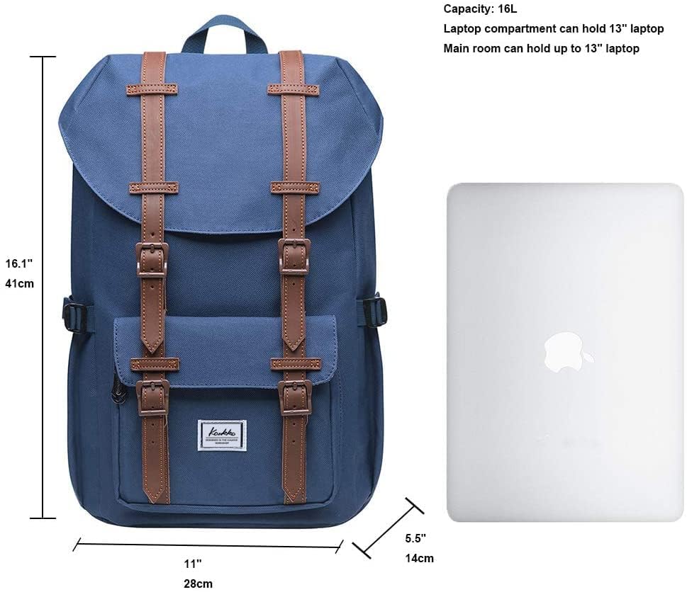 KAUKKO Laptop Outdoor Backpack Traveling Daypack Hiking Rucksack Large Capacity Bag Fits 15.6"(5-7-Blue-NEW) - color: 5-7-blue-new