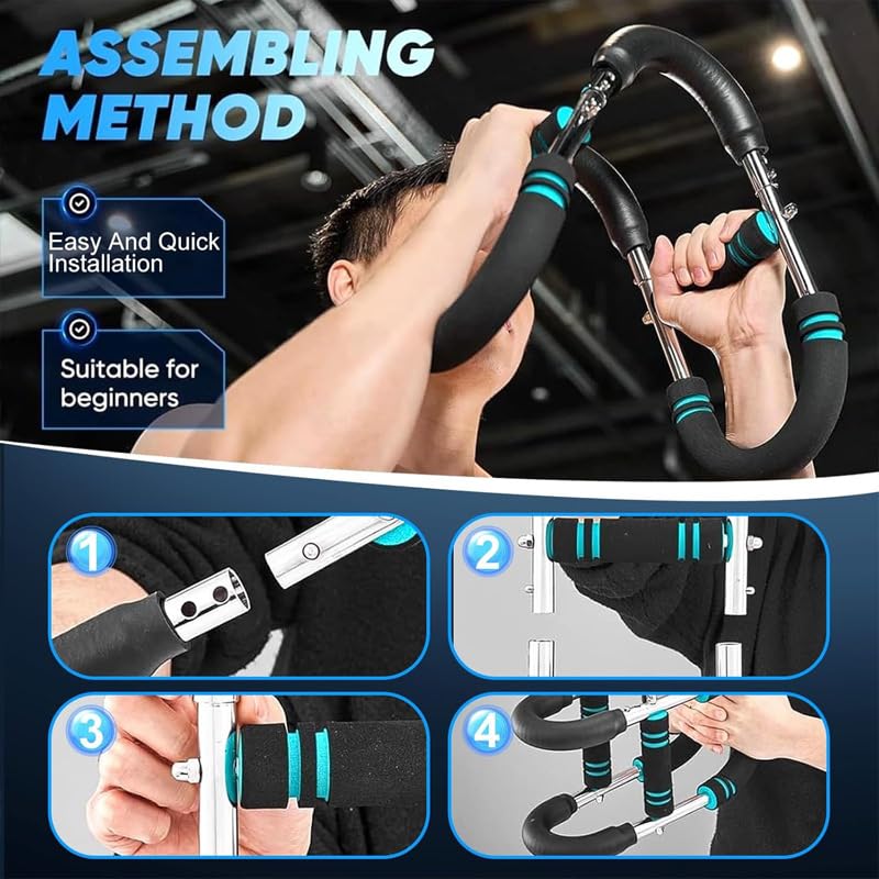Twister Arm Trainer for Men - 40-100 LBS Adjustable Chest Workout Equipment with 3 Resistance Levels, Portable Detachable Home Gym Strength Trainer for Upper Body Muscle Building, Exercise Equipment