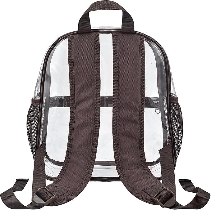 Clear Backpack for Stadium Events Stadium Approved Sports Fan Backpacks - color: Chocolate, style: Nylon Shoulder Straps