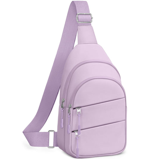 Tuwubi Crossbody Bags for Women, Sling Bag for Men, Small Hiking Backpack Anti Theft Lightweight for Outdoors Travel (M, Violet) - color: Violet, size: Medium