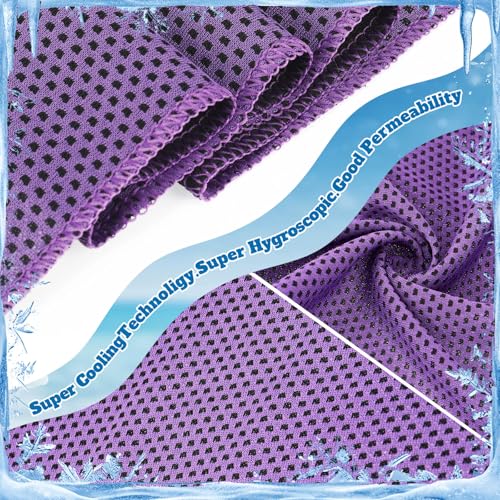 Honoson 20 Pcs12x25 Inch Cooling Hoodie Towel Bulk for Neck and Face 40x12 Inch Quick Dry Sweat Towels Instant Ice Cold Towel for Hot Weather Run Yoga Gym(Light Gray, Dark Blue, Light Blue, Purple) - color: Light Gray, Dark Blue, Light Blue, Purple