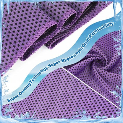 Honoson 20 Pcs12x25 Inch Cooling Hoodie Towel Bulk for Neck and Face 40x12 Inch Quick Dry Sweat Towels Instant Ice Cold Towel for Hot Weather Run Yoga Gym(Light Gray, Dark Blue, Light Blue, Purple) - color: Light Gray, Dark Blue, Light Blue, Purple