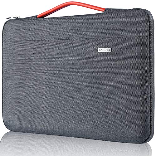 LANDICI 360°Laptop Sleeve Case 14 15 Inch Compatible with MacBook Air 15 M2/M3/M4 2022-2025, MacBook Pro 15, Hp chromebook 14, Waterproof Computer Bag Cover with Handle, Grey - color: Grey, size: 14-15 inch