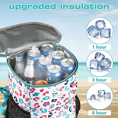 Wolka Cooler Backpack 30 Cans,Portable Backpack Coolers Insulated Leak Proof,Waterproof Soft Sided Cooler Bag for Travel,Beach,Camping,Picnic,Lunch Backpack for Women (Water Elf) - color: Water Elf
