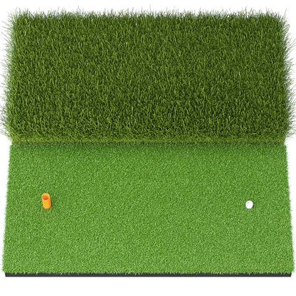 JAYA Golf Hitting Mat with Heavy Rubber Base, Foldable Golf Practice Mat for Indoor & Outdoor Training, Dual Turf Fairway & Rough Grass Mat for Swing, Chipping and Driving Practice - size: 2' x 2' (L x W)