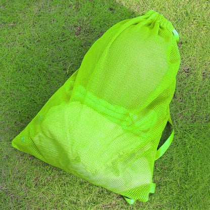 NATURAL STYLE 2 Packs Swim Bag Mesh Drawstring Backpack Oversized 18" x 26", Large Mesh Drawstring Backpack - color: Green