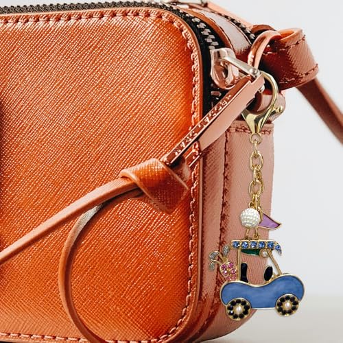 Madison Tyler Western Cowboy Boots Cherry Bow Bubble Tea Strawberry Cute Keychain | Bag Charms for Handbags Purse Charms - color: Golf