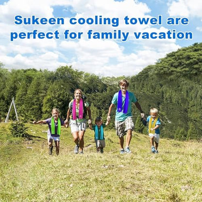 Sukeen Cooling Towel (40"x12"), Soft Breathable Cooling Towels for Neck and Face, Chilly Sweat Towel, Neck Cooling Wraps for Gym, Yoga, Sports, Camping, Hiking - color: Dark Blue/Grey/Pink/Lake Blue/Black/Green/Brown/Purple/Blue/Dark Grey