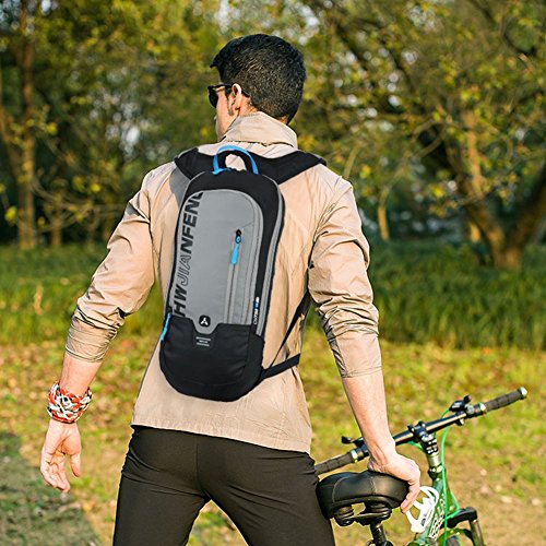 WINDCHASER Cycling Backpack, 10L Bicycle Backpack Waterproof Breathable Bag for Outdoor Travel Hiking Climbing Biking Running Skiing (Grey) - color: Grey
