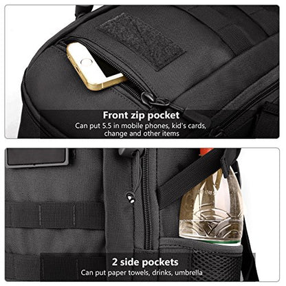 ArcEnCiel 10L/20L Mini X-Small Tactical Backpack MOLLE Daypack Gear Pack Camping Bag with Patch - color: Black, size: 20L