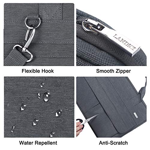 Landici Laptop Bag Case 17 17.3 inch, Waterproof Computer Sleeve Cover Compatible with MacBook 17, 17-18 inch HP Acer Dell Lenovo ASUS Laptop, Slim Briefcase with Shoulder Strap, Grey - color: Grey, size: 17-17.3 Inch