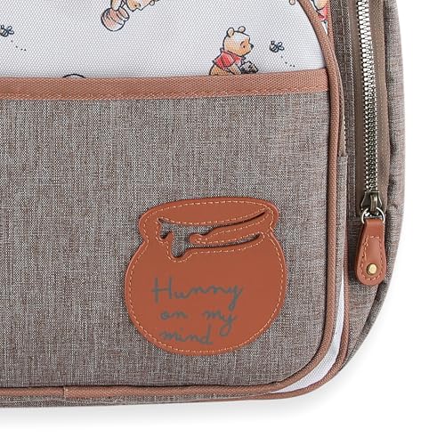 Disney Winnie the Pooh Baby Multi-Functional Diaper Bag Backpack with Changing Pad, Stroller Attachment and Insulated Bottle Holder Pockets