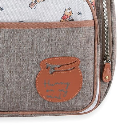 Disney Winnie the Pooh Baby Multi-Functional Diaper Bag Backpack with Changing Pad, Stroller Attachment and Insulated Bottle Holder Pockets