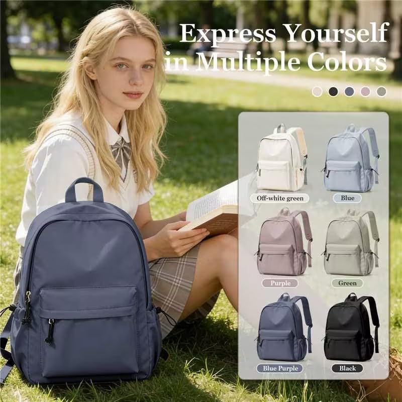 Middle School Backpack For Men Women Simple Backpack For College Students Aesthetic High School Bag Waterproof Bookbag For Teens Girls Boys（Blue Purple） - color: A6-blue Purple