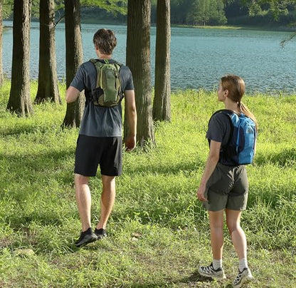 MARCHWAY Lightweight Hydration Backpack with Vest Style Straps & 2.5L TPU Water Bladder, Versatile Sleek Multi-Pocket Pack for Hiking, Cycling, Running, Backpacking, Travel - color: Green