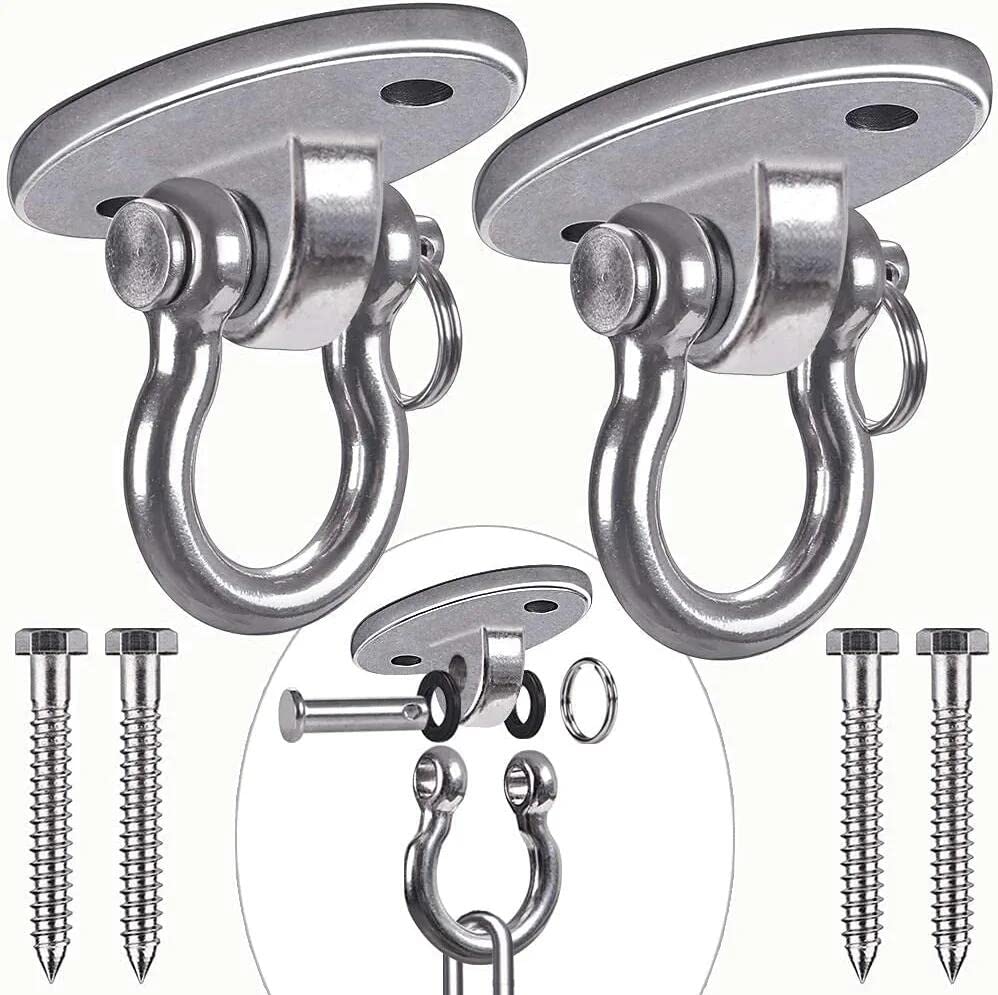 2Pack Heavy Duty Swing Hanger 180° Ceiling Swing Mount 1000 LBS Capacity Heavy Bag Hanger Hanging Chair Mount Swingset Hardware for Hammock Chairs, Porch Swings, Gymnast Ring