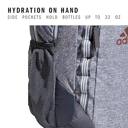 adidas Excel 6 School Backpack, 40L - color: Jersey Grey/Onix Grey/Rose Gold, size: OSFA