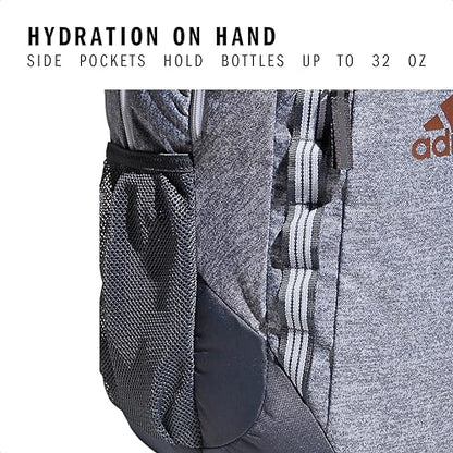 adidas Excel 6 School Backpack, 40L - color: Jersey Grey/Onix Grey/Rose Gold, size: OSFA