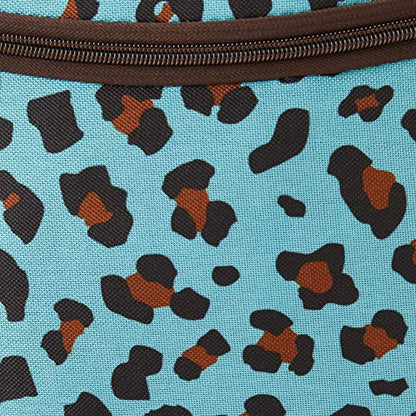 Rockland Double Handle 17" Rolling Backpack, Blue Leopard - color: Blue Leopard, size: One Size