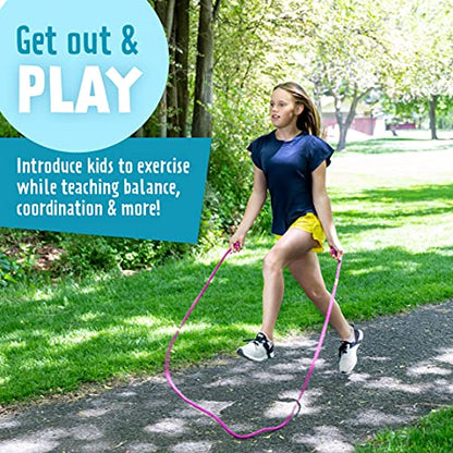 Just Jump It 8' Foot Single Jump Rope for Kids Women and Men - Active Outdoor Youth Fitness Excersing Equipment - Braided Nylon Gym Accessories - color: Purple