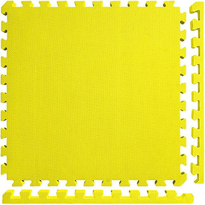 Meister X-Thick 1.5" Interlocking EVA Foam Mats - 2X Cushion for Wrestling, MMA Takedowns & Gymnastics - 2'x2' Tiles - color: Yellow, size: 25 Tiles (100 Sqft)