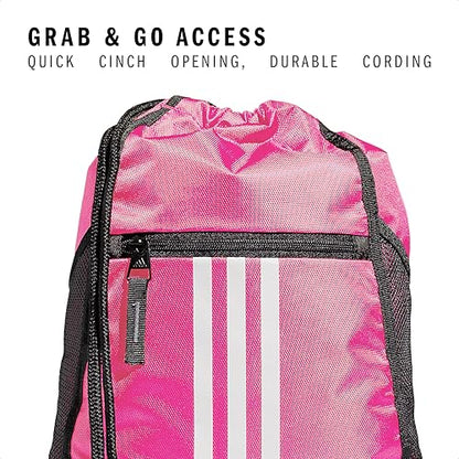 adidas Alliance Sackpack – Drawstring Backpack for Sports, Small Gym Bag, Team Shock Pink/2, OSFA - color: Team Shock Pink/2