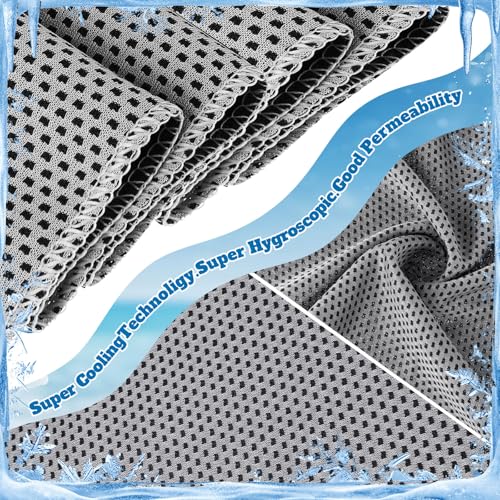 Honoson 20 Pcs12x25 Inch Cooling Hoodie Towel Bulk for Neck and Face 40x12 Inch Quick Dry Sweat Towels Instant Ice Cold Towel for Hot Weather Run Yoga Gym(Dark Gray, Light Gray, Dark Blue, Light Blue) - color: Dark Gray, Light Gray, Dark Blue, Light Blue