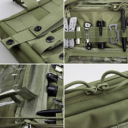 WYNEX Tactical Admin Molle Pouch, Medical EDC EMT Utility Bag Shell Design Attachment Pouches 1000D Nylon Hiking Belt Bags - color: Green (Upgraded)