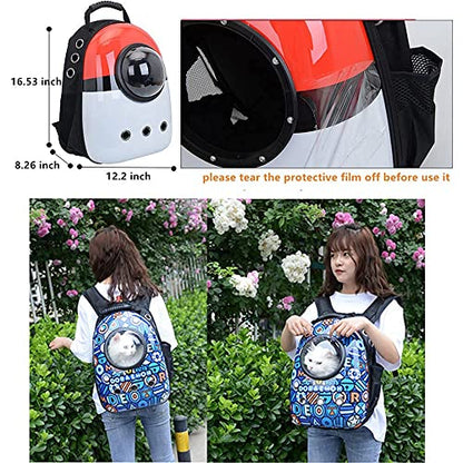 Pet Travel Carrier, Cat Dog Dome Space Capsule Bubble Backpack, Portable Waterproof Breathable Knapsack for Hiking, Traveling (Silver Bear) - color: Silver Bear