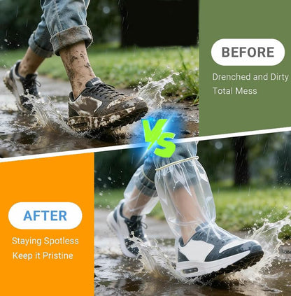 2026 New 10 Pairs Shoe Covers Boot Covers Plastic Disposable Waterproof Shoe Covers for Men and Women Rain Outdoor Indoors Overshoes (Transparent) - color: Transparent