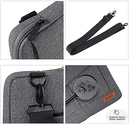 DOMISO 14 Inch Laptop Sleeve Bag Water Resistant Business Briefcase Carrying Shoulder Bag for Lenovo Chromebook S330/Flex 4/Thinkpad L480 E480 T480s/HP ProBook 640 G4/Dell Inspiron 5480 5481,Grey - color: Grey, size: 13.5 - 14 Inch