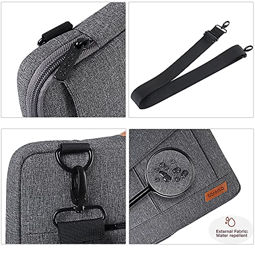 DOMISO 15-15.6 Inch Laptop Sleeve Bag Water Resistant Briefcase Messenger Shoulder Bag for ThinkPad L580/16 MacBook Pro/IdeaPad 320/Dell XPS 15/HP Envy x360/ASUS ROG Zephyrus/Acer Chromebook,Grey - color: Grey, size: 15 - 15.6 Inch