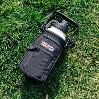 Wild Wolf Outfitters - #1 Best Water Bottle Holder for 32 oz Bottles - Carry, Protect and Insulate Your Flask with This Military Grade Carrier w/ 2 Pockets and an Adjustable Padded Shoulder Strap. - color: Black