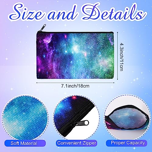 Reginary 20 Pcs Makeup Bags Gifts for Women Canvas Cosmetic Bags with Zipper Bulk Gift for Women Travel Purse Organizer Pouch Accessory, Toiletry Large Capacity, 7 x 4.3 Inch(Starry Sky) - style: Starry Sky