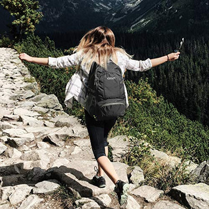 G4Free 40L Lightweight Packable Hiking Backpack, Waterproof Travel Daypack - color: Black