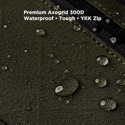 ALPAKA HUB Pouch Pro EDC Organizer - Small Tool Pouch for Electronics, Cables with YKK Zipper, Daily Use and Travel - Axogrid 300D Weatherproof UV Resistant Fabric - color: Army Green Axogrid 300D