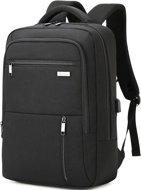 DUSLANG 15.6 Inch Laptop Backpack for Travel Water Resistant College Backpack for Men Women Laptop Bag with USB Charging Port Business Backpack,Black - color: Black-q, size: 15.6 Inch