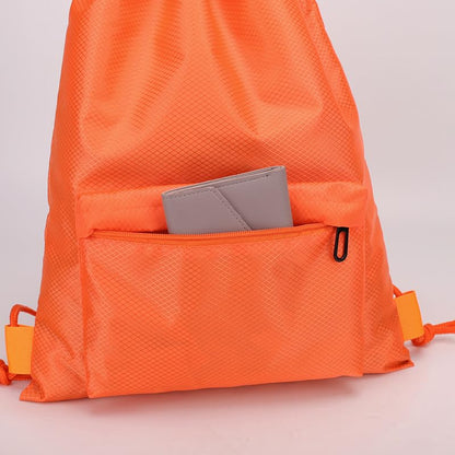 Water Resistant Drawstring Gym Backpack Sack Cinch Bag with Zipper Side Pocket, Pack of 2 (Backpack B, White) - color: White, style: Backpack B