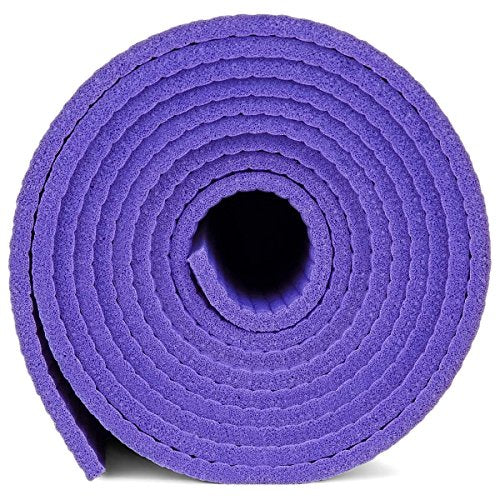 YogaAccessories 1/4" Thick High Density Deluxe Non Slip Exercise Pilates & Yoga Mat - color: Dark Purple