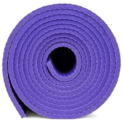 YogaAccessories 1/4" Thick High Density Deluxe Non Slip Exercise Pilates & Yoga Mat - color: Dark Purple