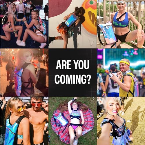 Sojourner Rave Hydration Pack - Hydration Backpack - Hydropack with 2L Bladder - Water Backpack for Festivals, Hiking, Running, Biking and More - color: Geometric Glow
