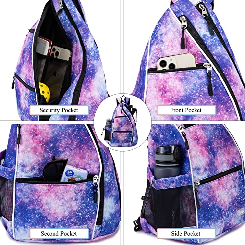 Sucipi Pickleball Bag for Men & Women,Convertible Backpack with Fence Hook - color: Galaxy, size: Medium