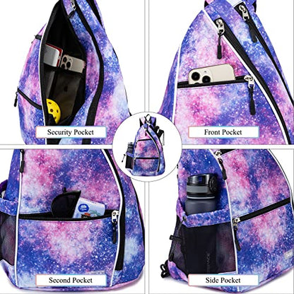 Sucipi Pickleball Bag for Men & Women,Convertible Backpack with Fence Hook - color: Galaxy, size: Medium