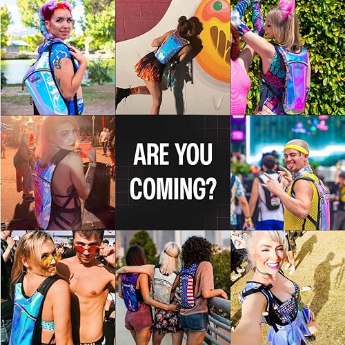 Sojourner Rave Hydration Pack - Hydration Backpack - Hydropack with 2L Bladder - Water Backpack for Festivals, Hiking, Running, Biking and More - color: Transparent Clear