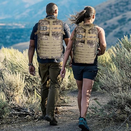 WOLT Military Tactical Backpack for Men 45L Molle Backpack 3 Day Assault Pack Bug Out Bag, Heavy Duty Rucksack for Hiking Gym, Camouflage Khaki - color: Camouflagekhaki