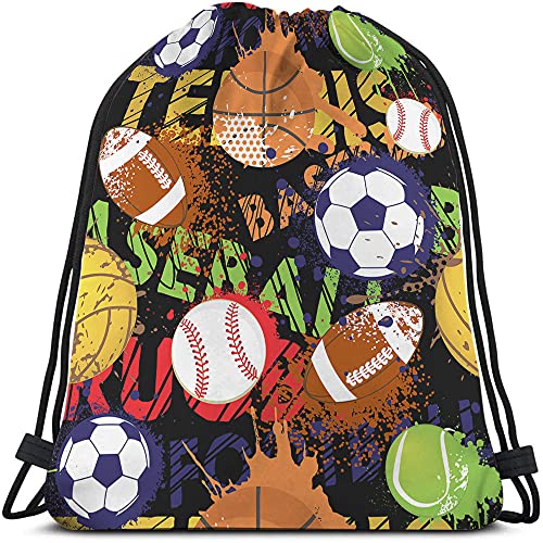 Bags Drawstring Backpacks for Men & Women - Baseball, Basketball, Volleyball, Gym & Yoga - color: Multi-a95