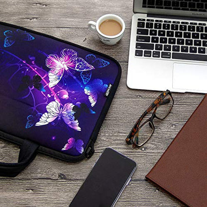 RICHEN 10 inch Messenger Bag Carrying Case with Handle Accessory Pocket Fits 7 to 10-Inch Laptops/Notebook/Kids Tablet (7-10.2 inch, Butterflies) - color: Butterflies, size: 7-10.2 inch