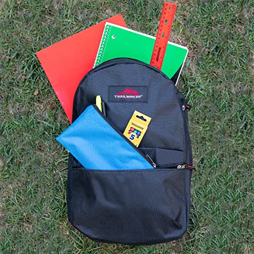Trail maker Backpack with School Supplies for Kids - 20 Piece Back to School Supplies with 17" Backpack (Black) - color: Black Pack