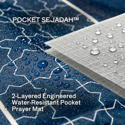 TAKVA The Pocket Sejadah™ | Portable Foldable Travel Prayer Mat, Waterproof, Ramadan/Eid Gift, Perfect Muslim Gift, Pocket Size (Design in Japan, Made in Turkey) - color: Black